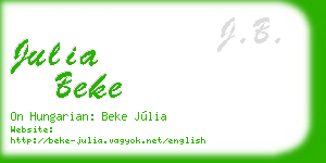 julia beke business card